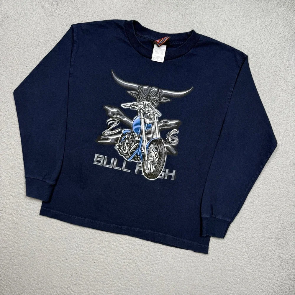 Kids Vintage Y2K Motorcycle Biker Long Sleeve T-shirt